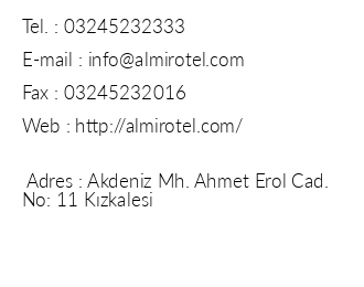 Mersin Almir Hotel iletiim bilgileri